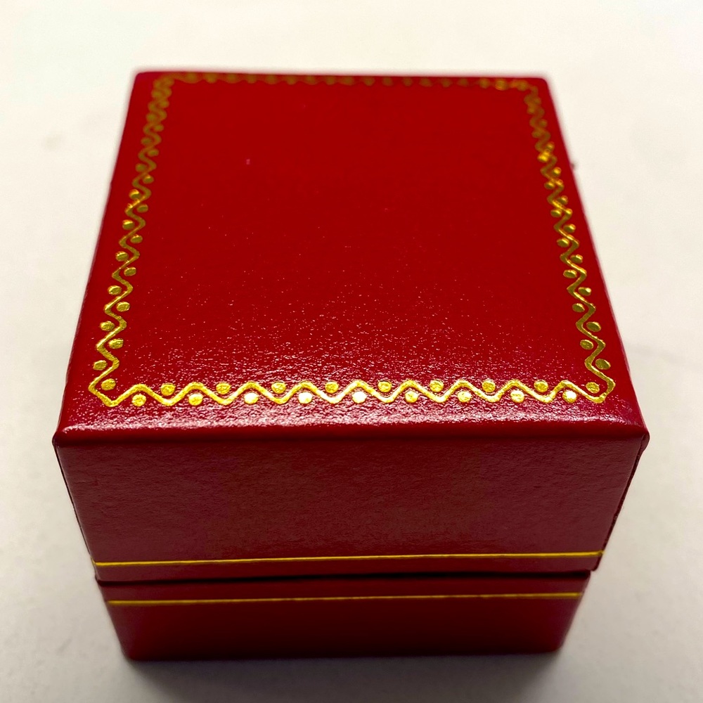 Red ring box. Can be used for either men’s or women’s ring.